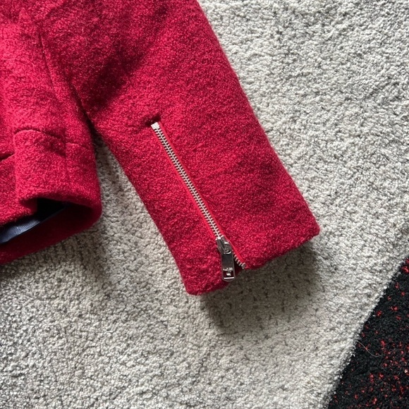 Tommy Hilfiger Red Wool Blend Moto Jacket - Picture 4 of 5